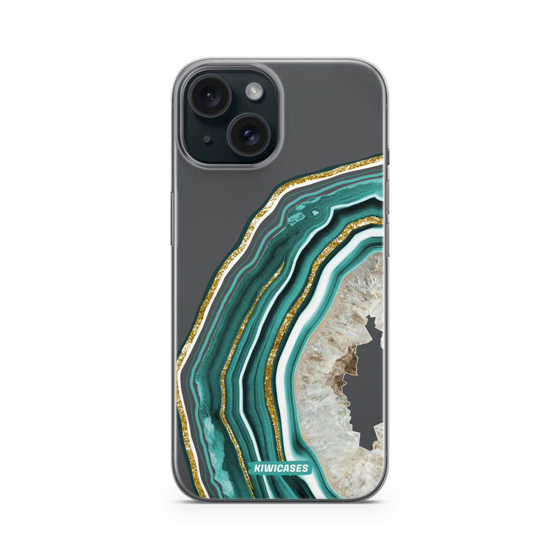 Green Agate Crystal - iPhone 15