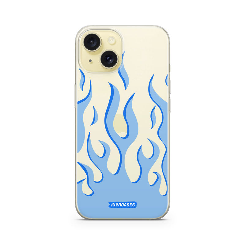 Blue Fire Flames - iPhone 15
