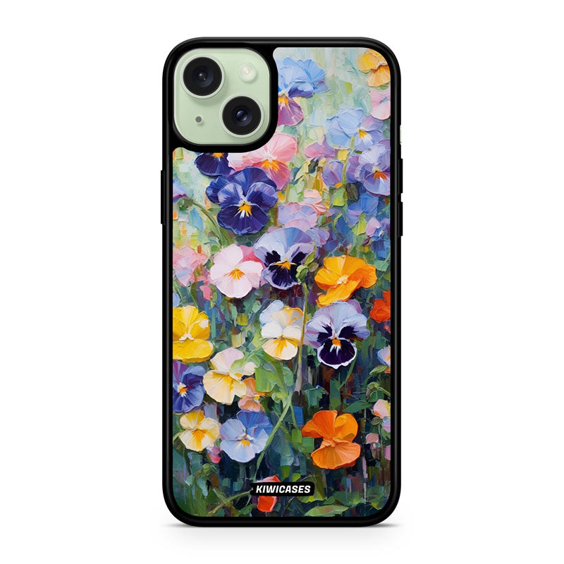 Painted Pansies - iPhone 15 Plus