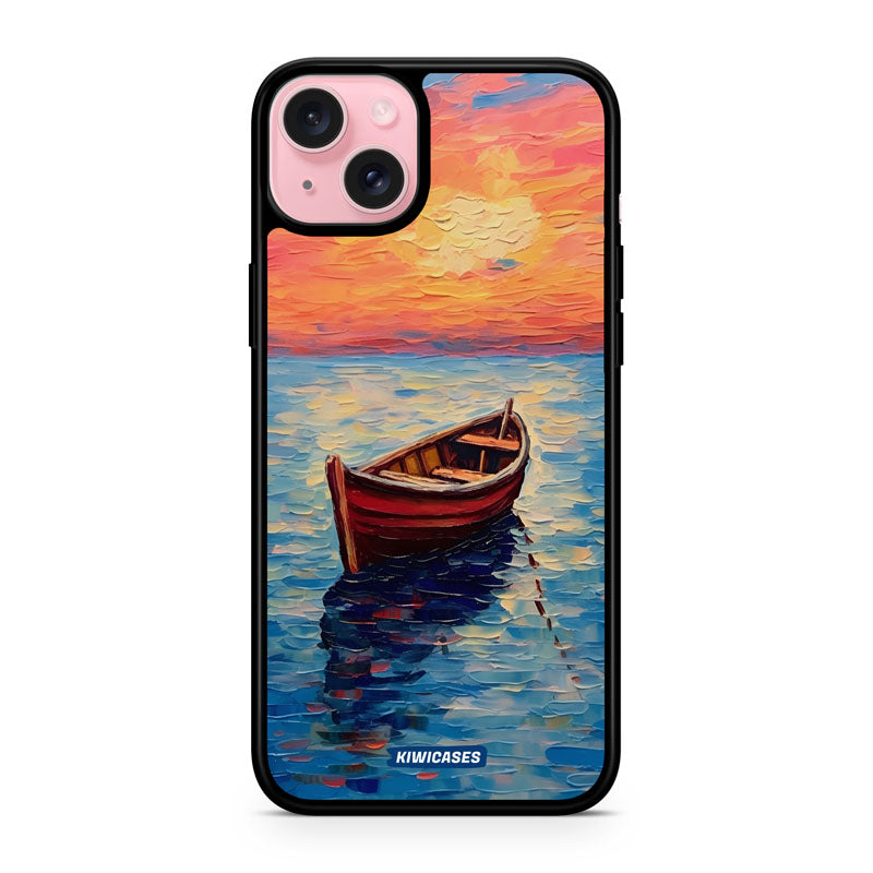 Painted Boat in the Ocean - iPhone 15 Plus
