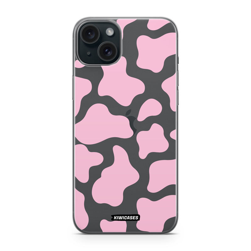 Cow Print in Pink - iPhone 15 Plus