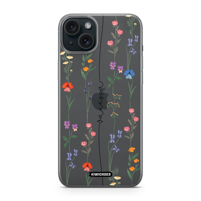 Floral String Black - iPhone 15 Plus - Custom