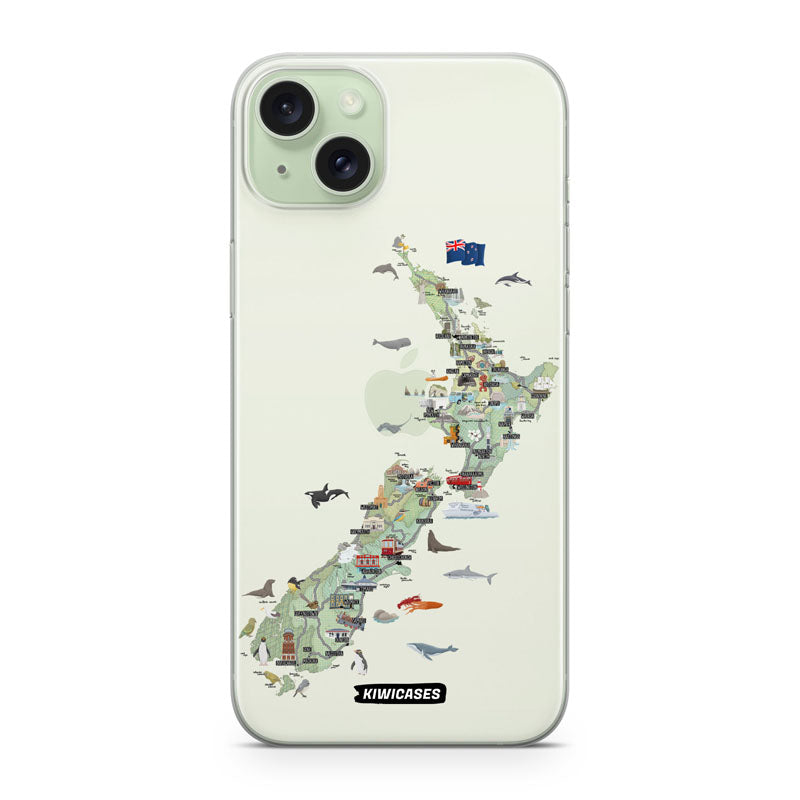 Kiwiana Map - iPhone 15 Plus