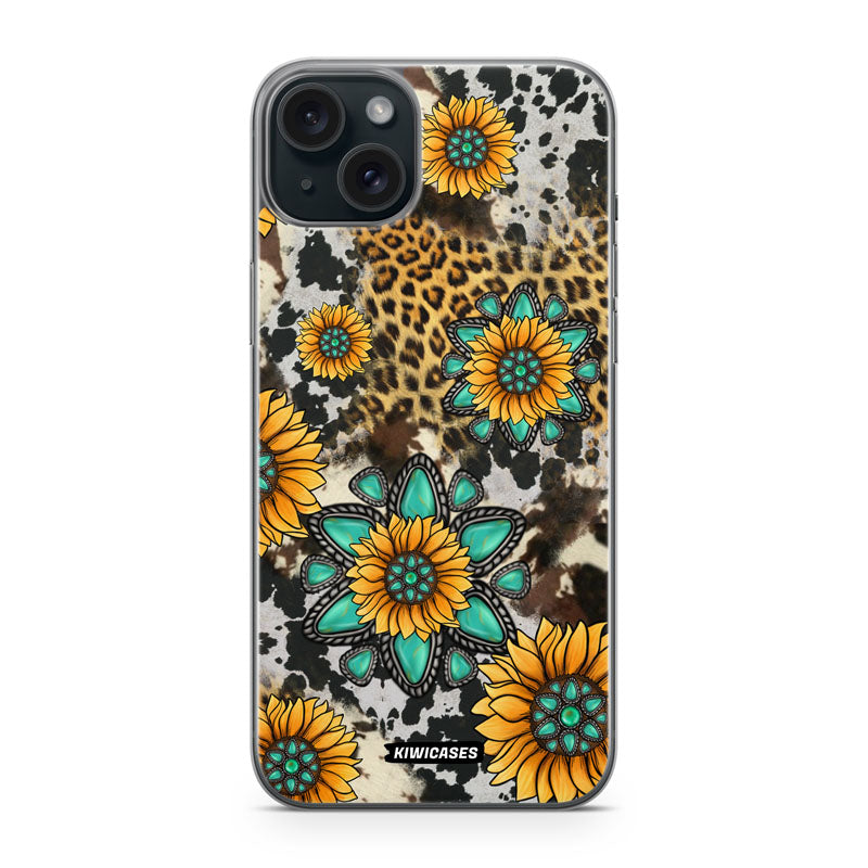 Gemstones and Sunflowers - iPhone 15 Plus