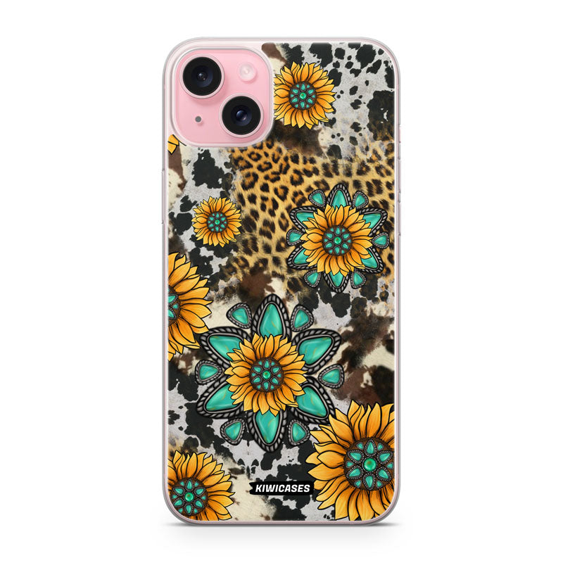 Gemstones and Sunflowers - iPhone 15 Plus