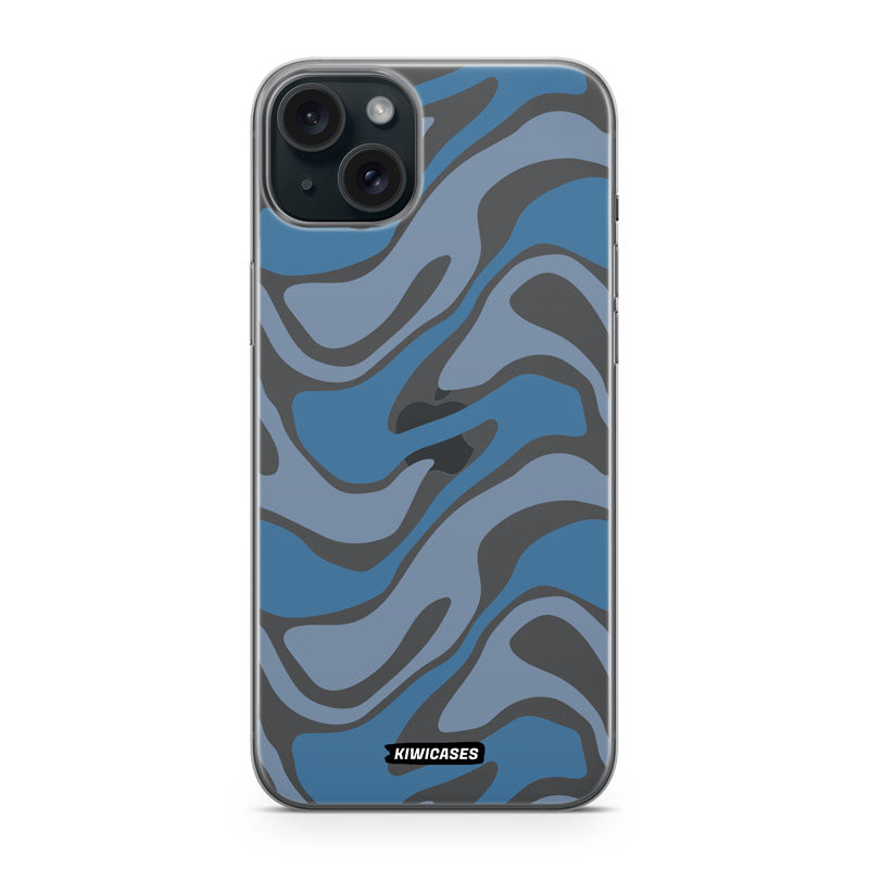 Liquid Blue Waves - iPhone 15 Plus