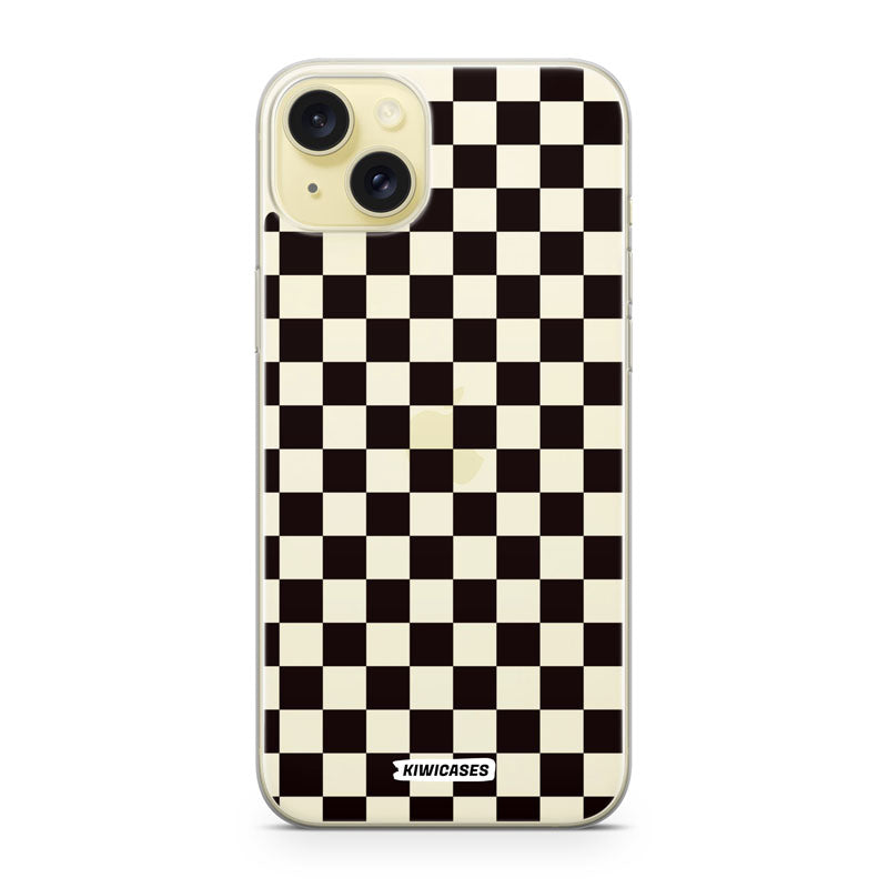 Black Checkers - iPhone 15 Plus
