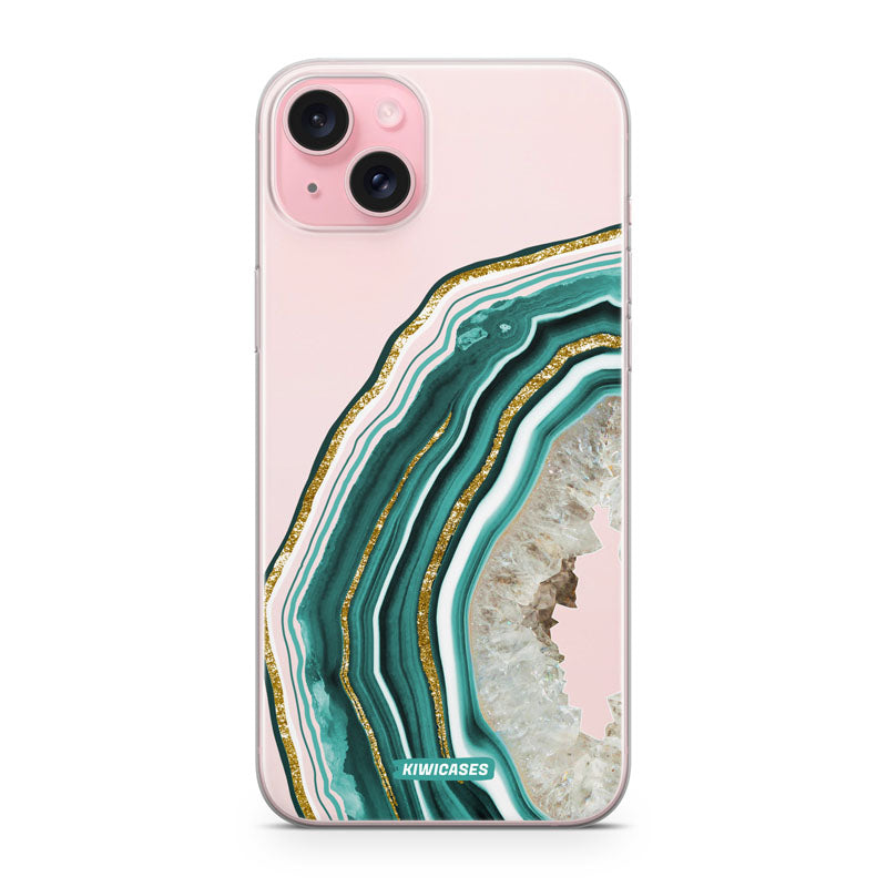 Green Agate Crystal - iPhone 15 Plus