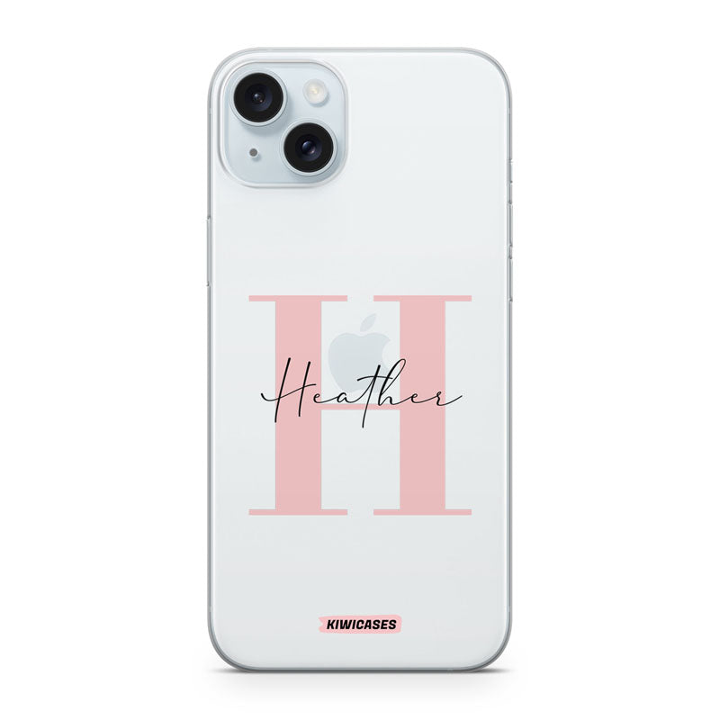 Pink Initials - iPhone 15 Plus - Custom