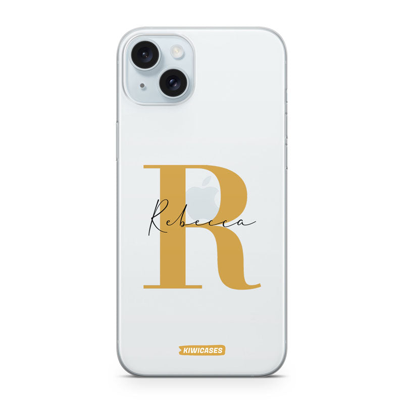 Gold Initials - iPhone 15 Plus - Custom