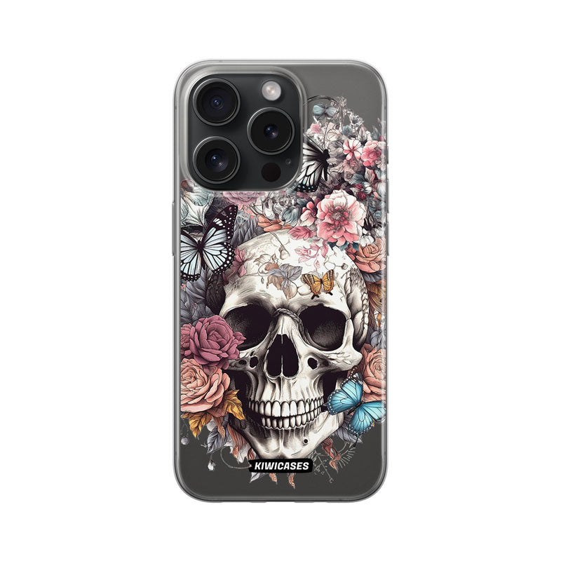 Dusty Floral Skull - iPhone 15 Pro
