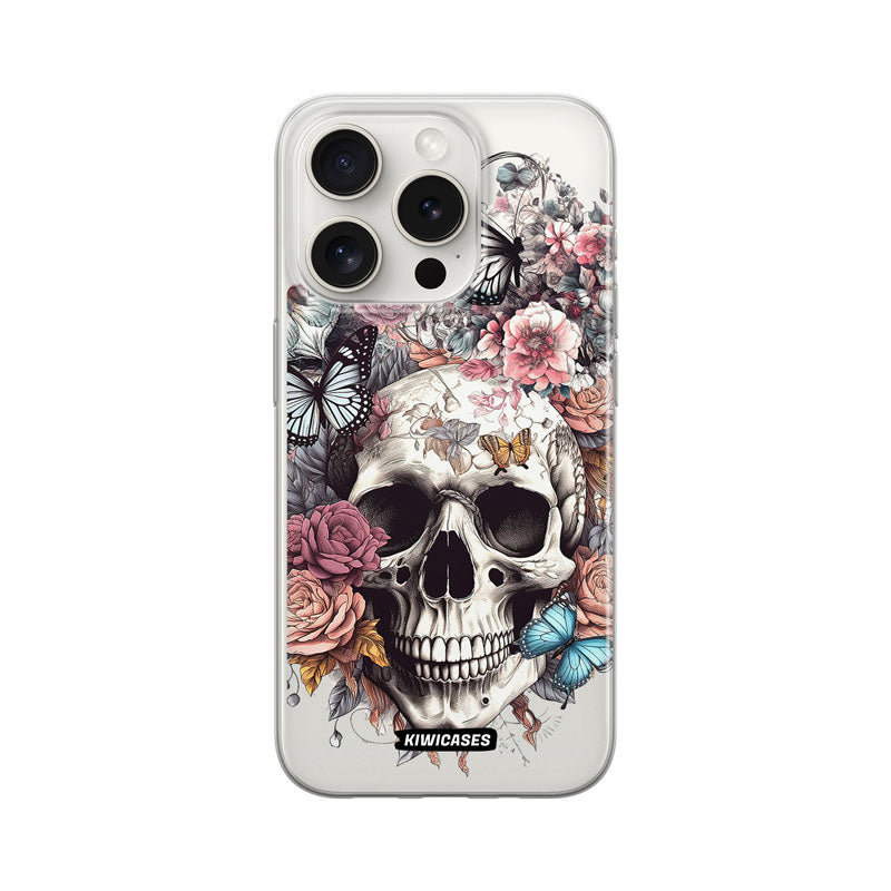 Dusty Floral Skull - iPhone 15 Pro
