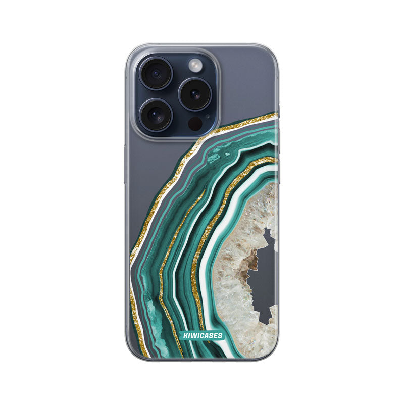 Green Agate Crystal - iPhone 15 Pro
