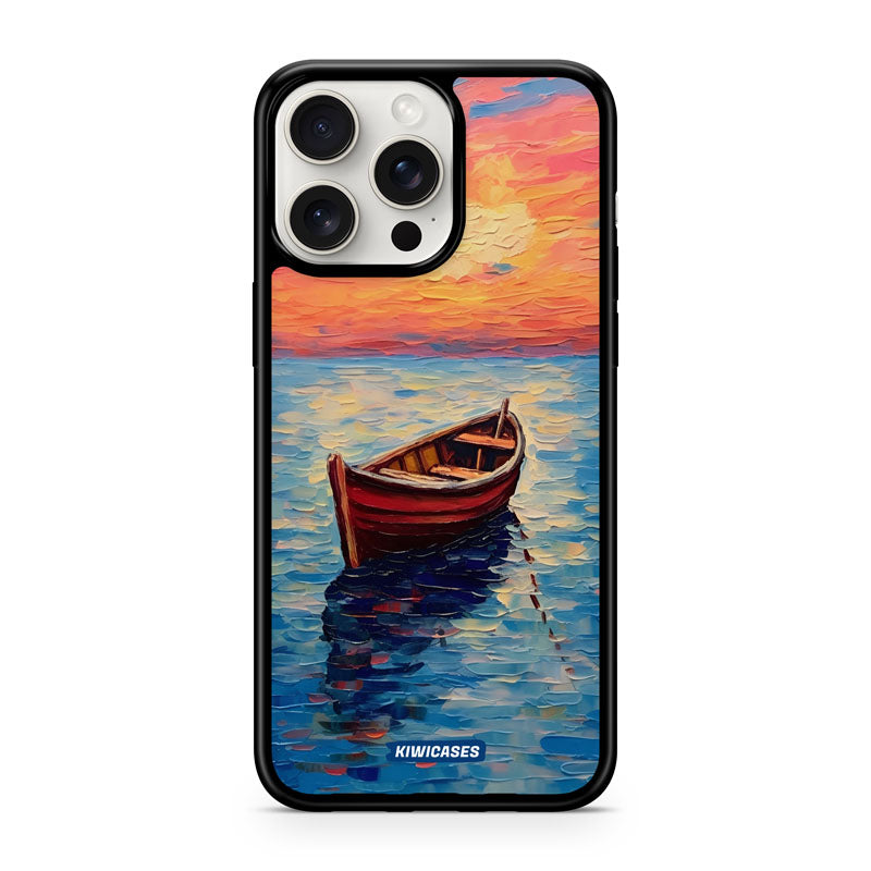 Painted Boat in the Ocean - iPhone 15 Pro Max