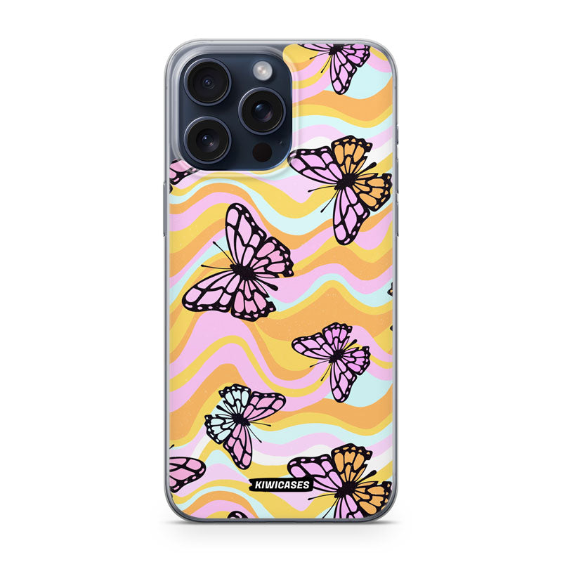 Wavey Yellow Butterflies - iPhone 15 Pro Max
