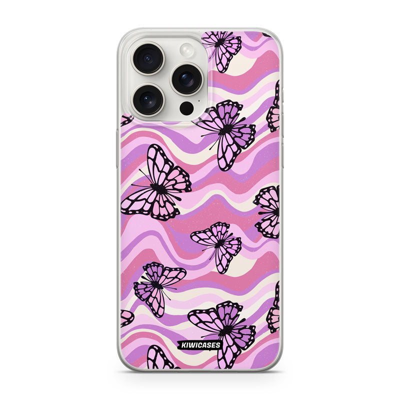 Wavey Purple Butterflies - iPhone 15 Pro Max
