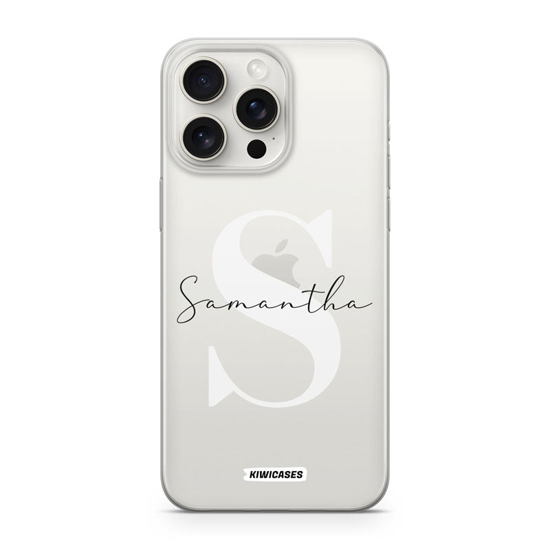 White Initials - iPhone 15 Pro Max - Custom