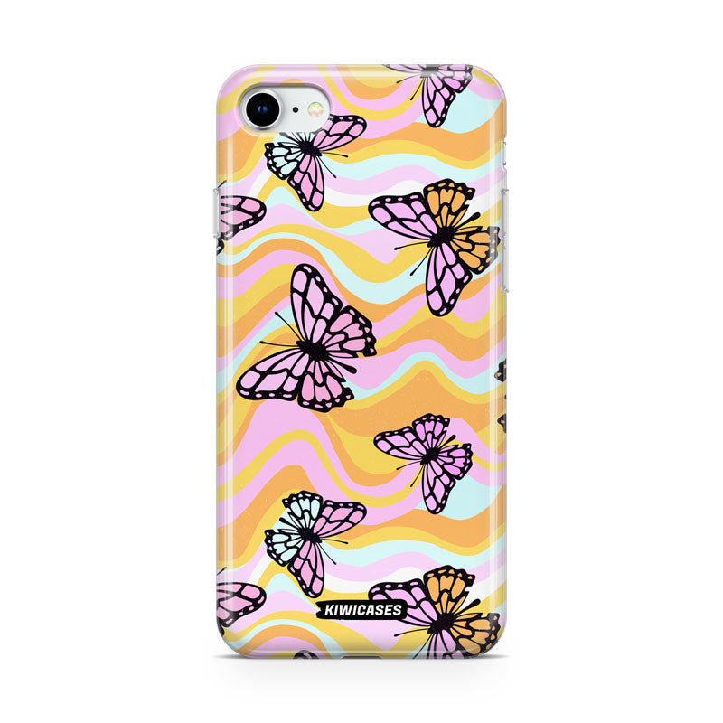 Wavey Yellow Butterflies - iPhone SE/6/7/8