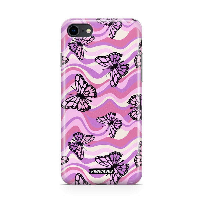 Wavey Purple Butterflies - iPhone SE/6/7/8