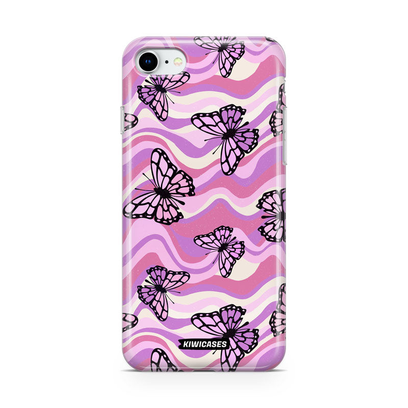 Wavey Purple Butterflies - iPhone SE/6/7/8
