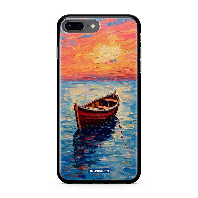 Painted Boat in the Ocean - iPhone 7/8 Plus