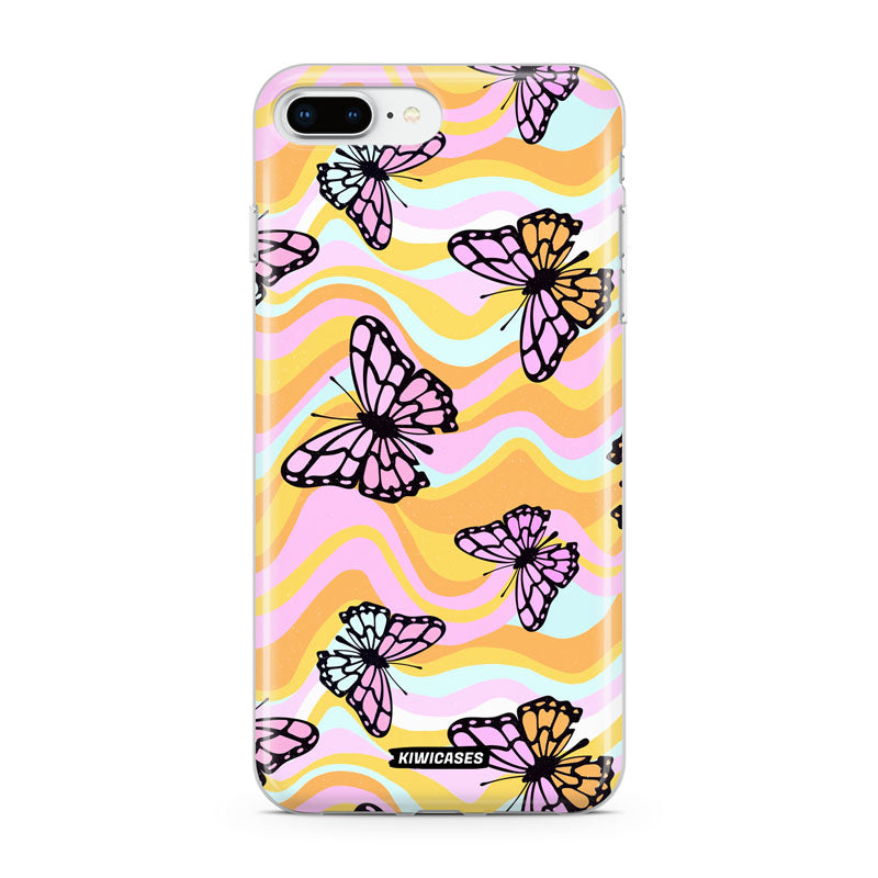 Wavey Yellow Butterflies - iPhone 7/8 Plus