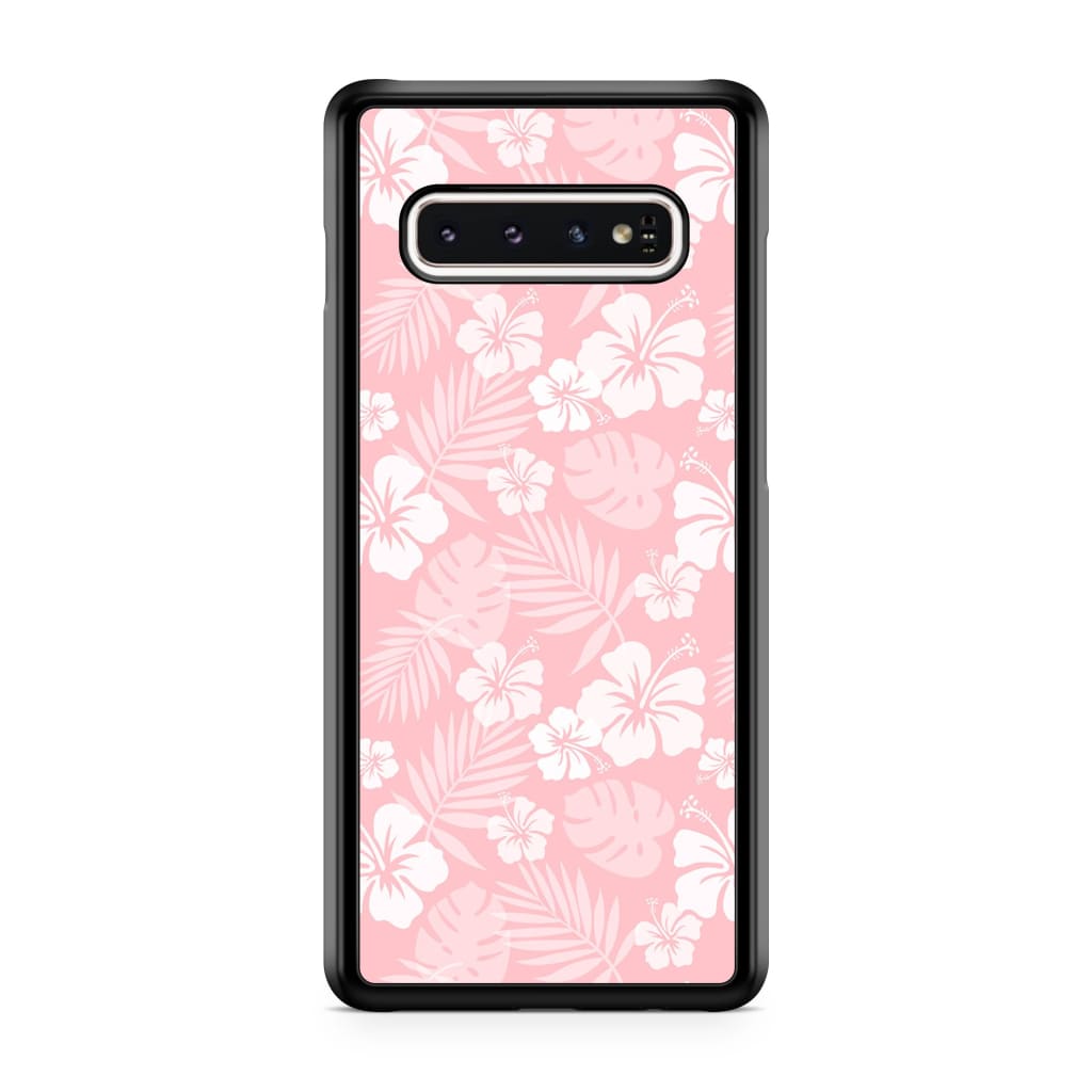 Baby Pink Hibiscus Phone Case - Galaxy S10 Plus - Phone Case