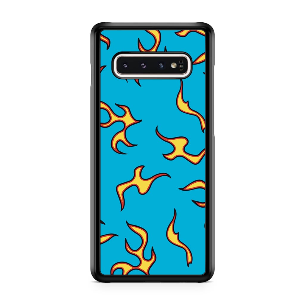 Blue Flames Phone Case - Galaxy S10 Plus - Phone Case