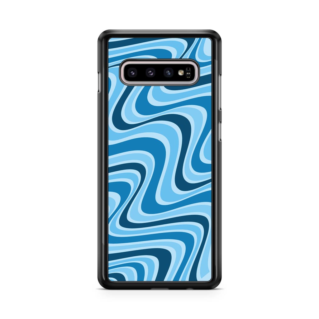 Blue Retro Waves Phone Case - Galaxy S10 - Phone Case