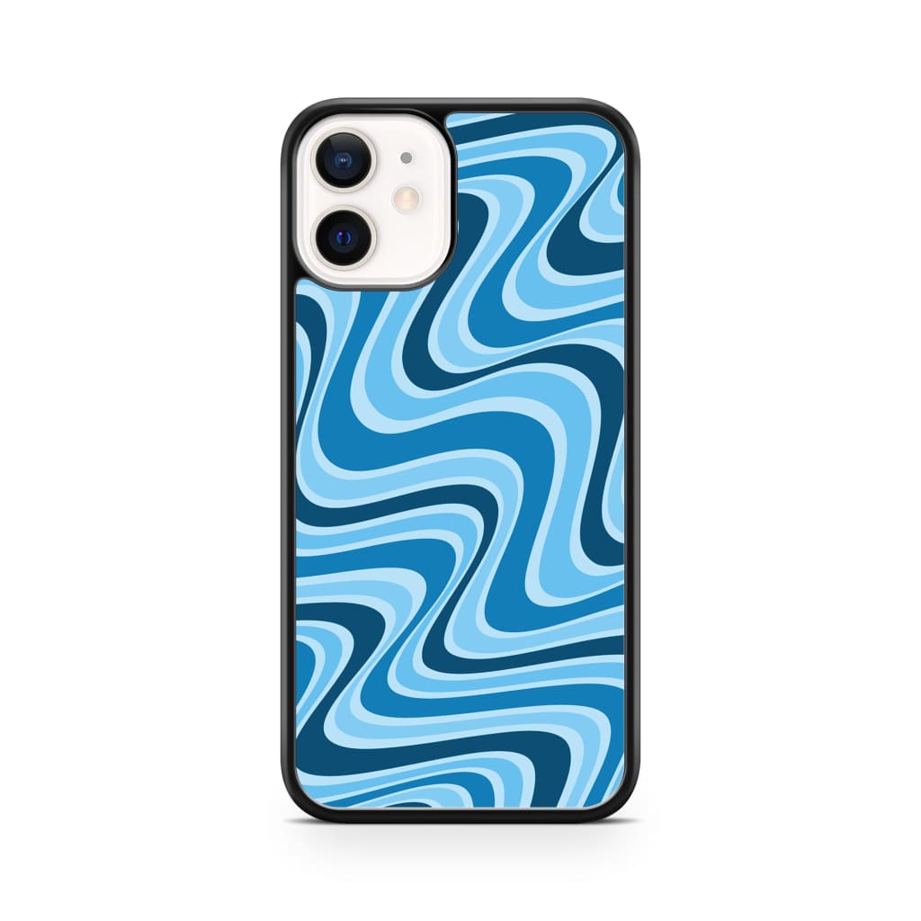Blue Retro Waves Phone Case - iPhone 12 Mini - Phone Case