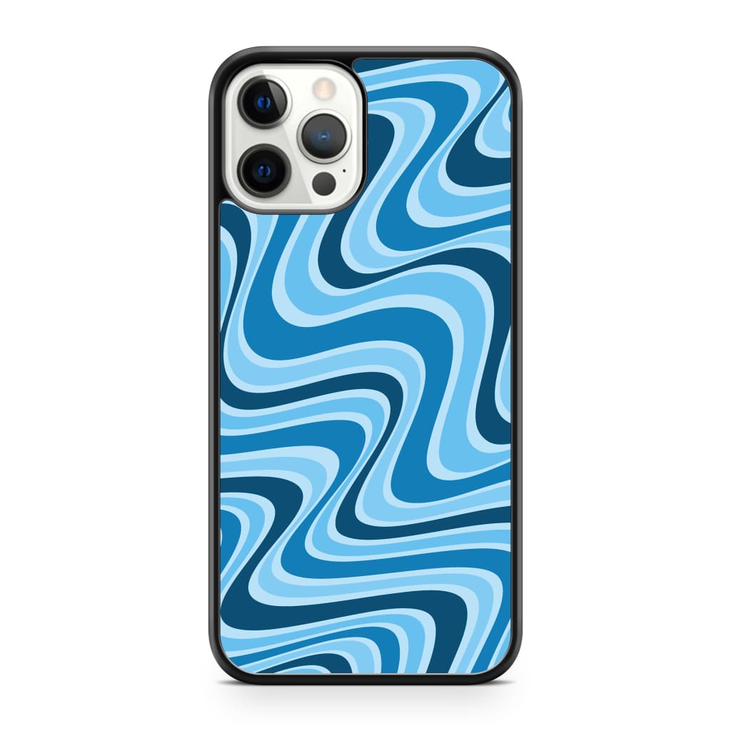 Blue Retro Waves Phone Case - iPhone 12 Pro Max - Phone Case