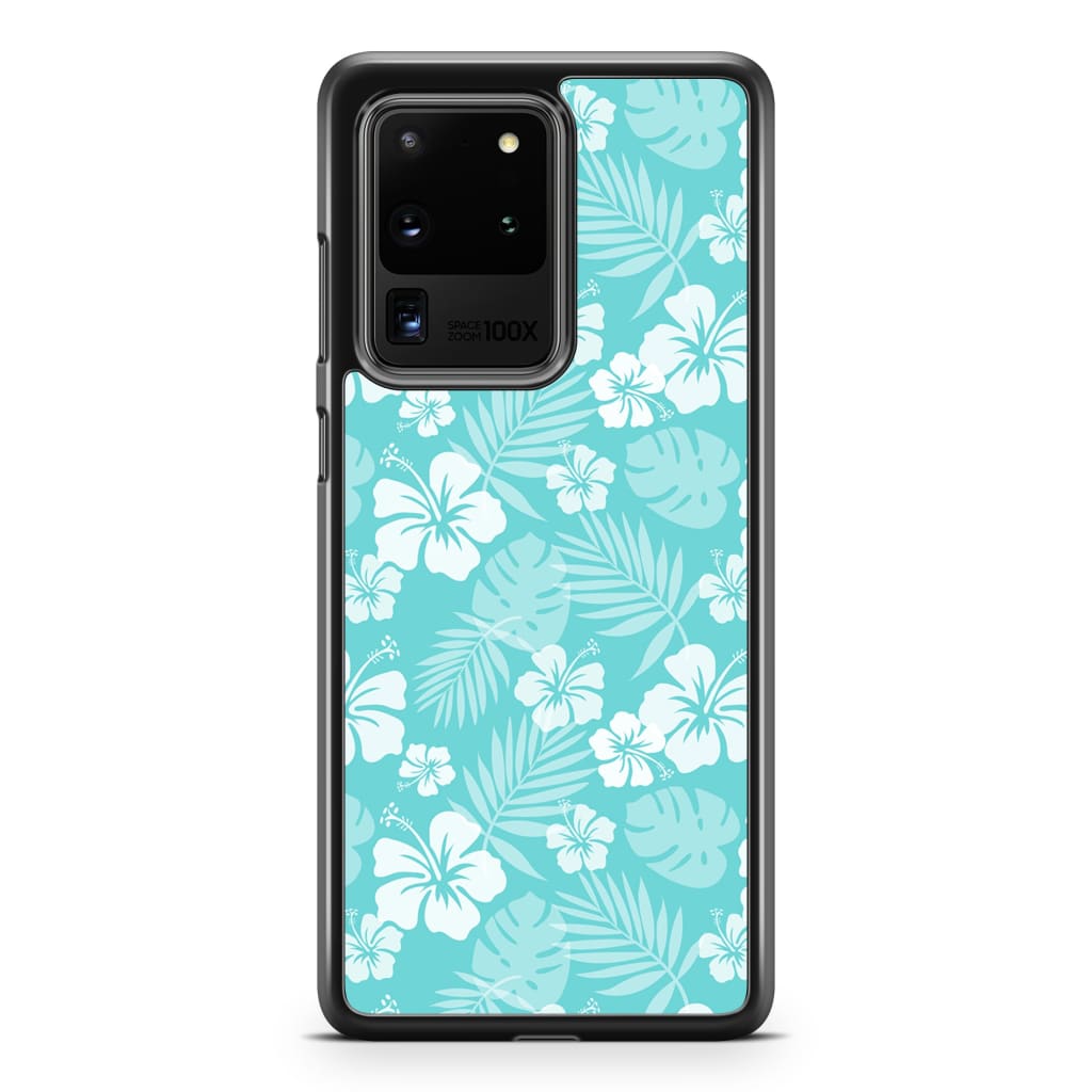 Cyan Hibiscus Phone Case - Galaxy S20 Ultra - Phone Case