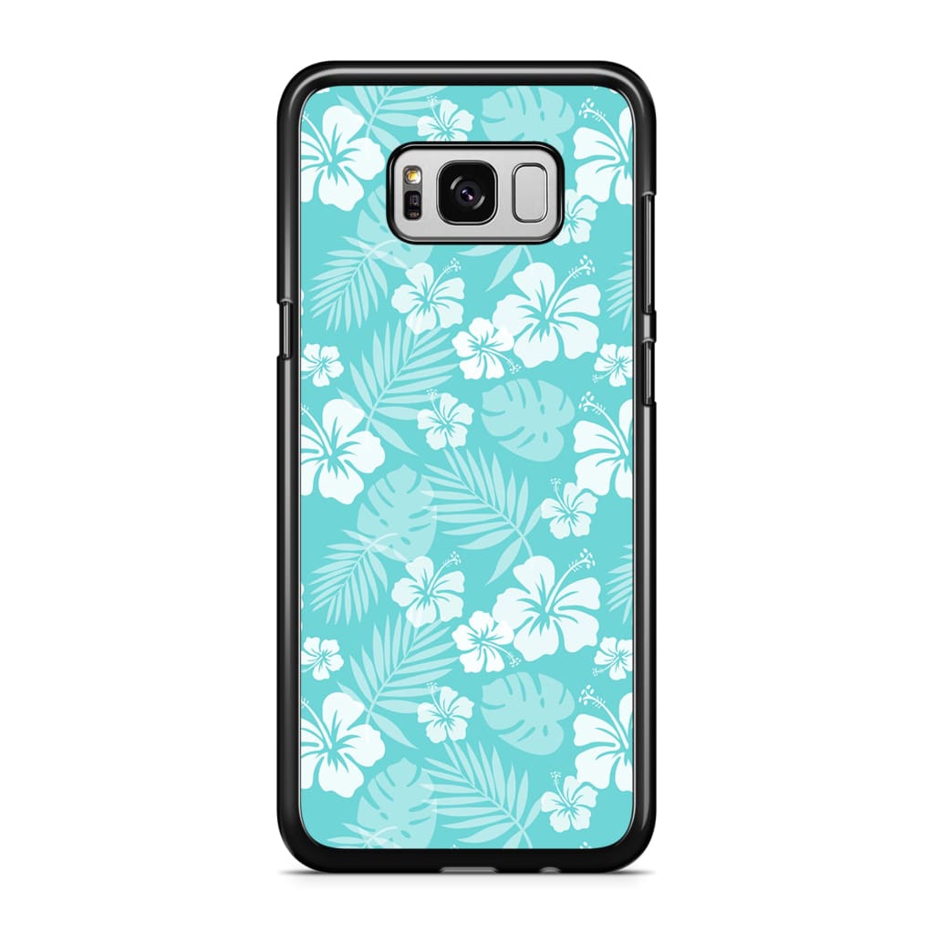 Cyan Hibiscus Phone Case - Galaxy S8 Plus - Phone Case
