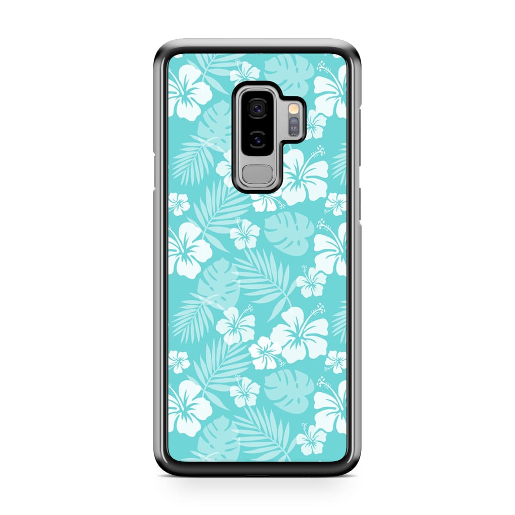 Cyan Hibiscus Phone Case - Galaxy S9 Plus - Phone Case