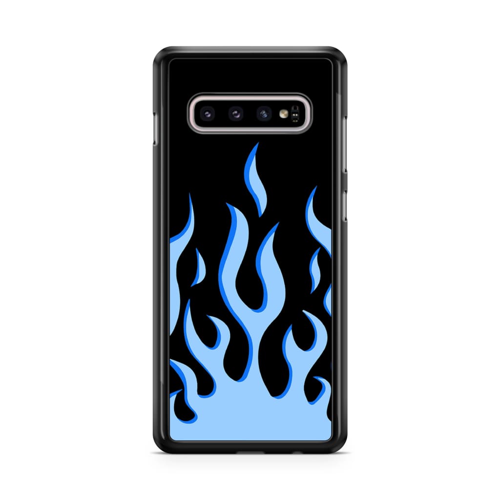 Electric Blue Flames Phone Case - Galaxy S10 - Phone Case