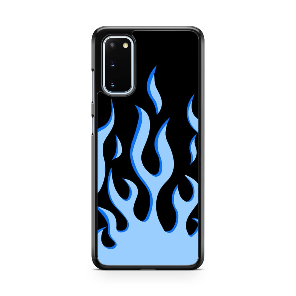 Electric Blue Flames Phone Case - Galaxy S20 - Phone Case