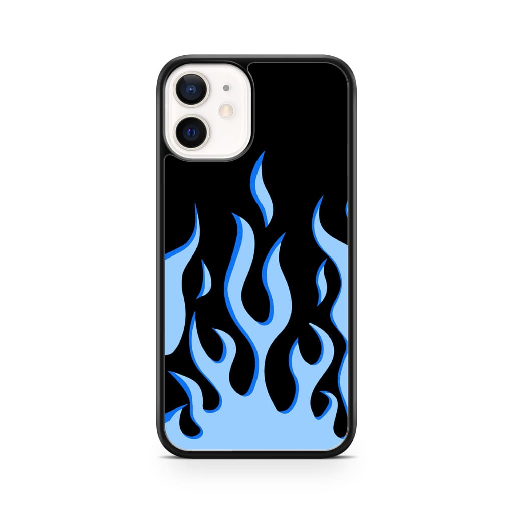 Electric Blue Flames Phone Case - iPhone 12 Mini - Phone 