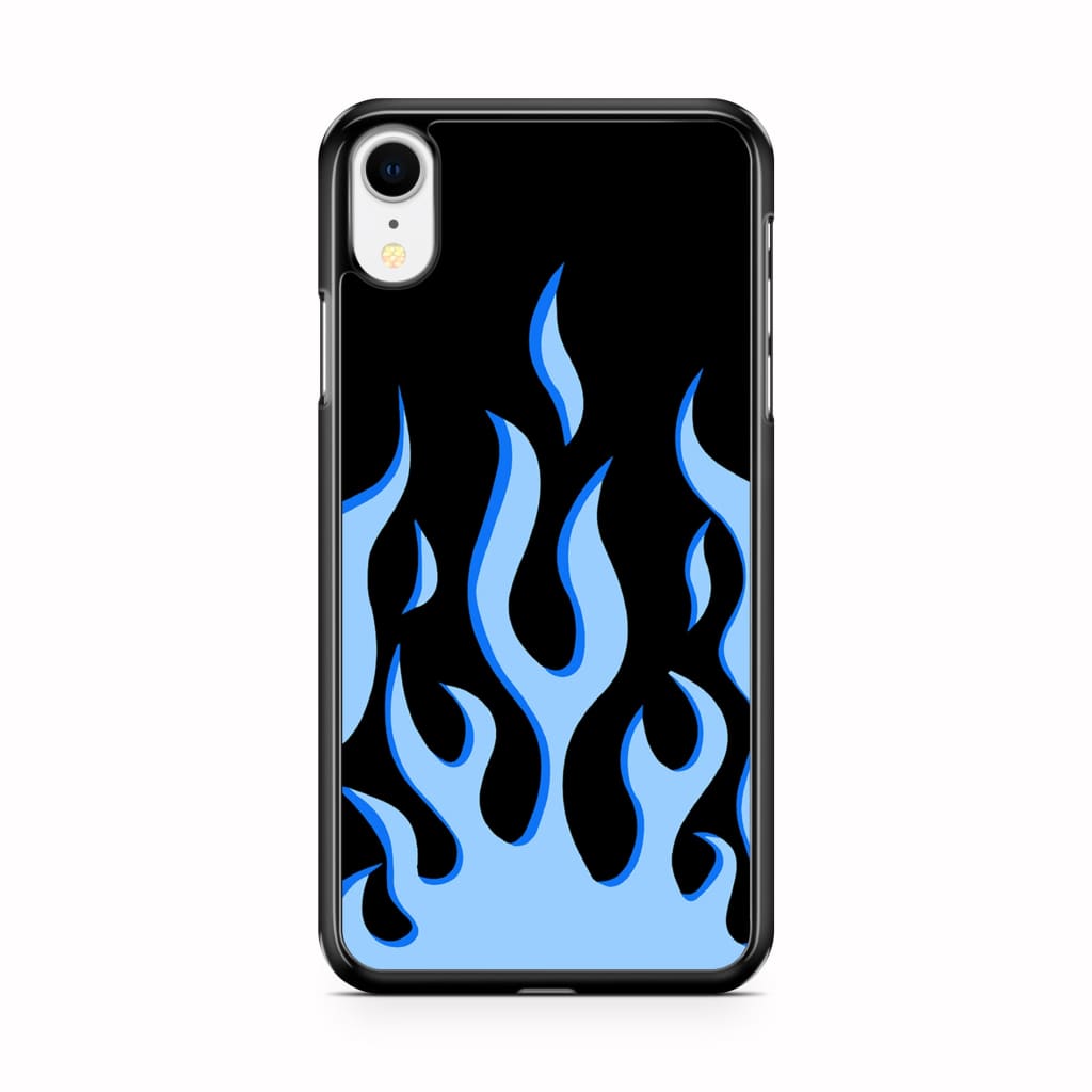 Electric Blue Flames Phone Case - iPhone XR - Phone Case