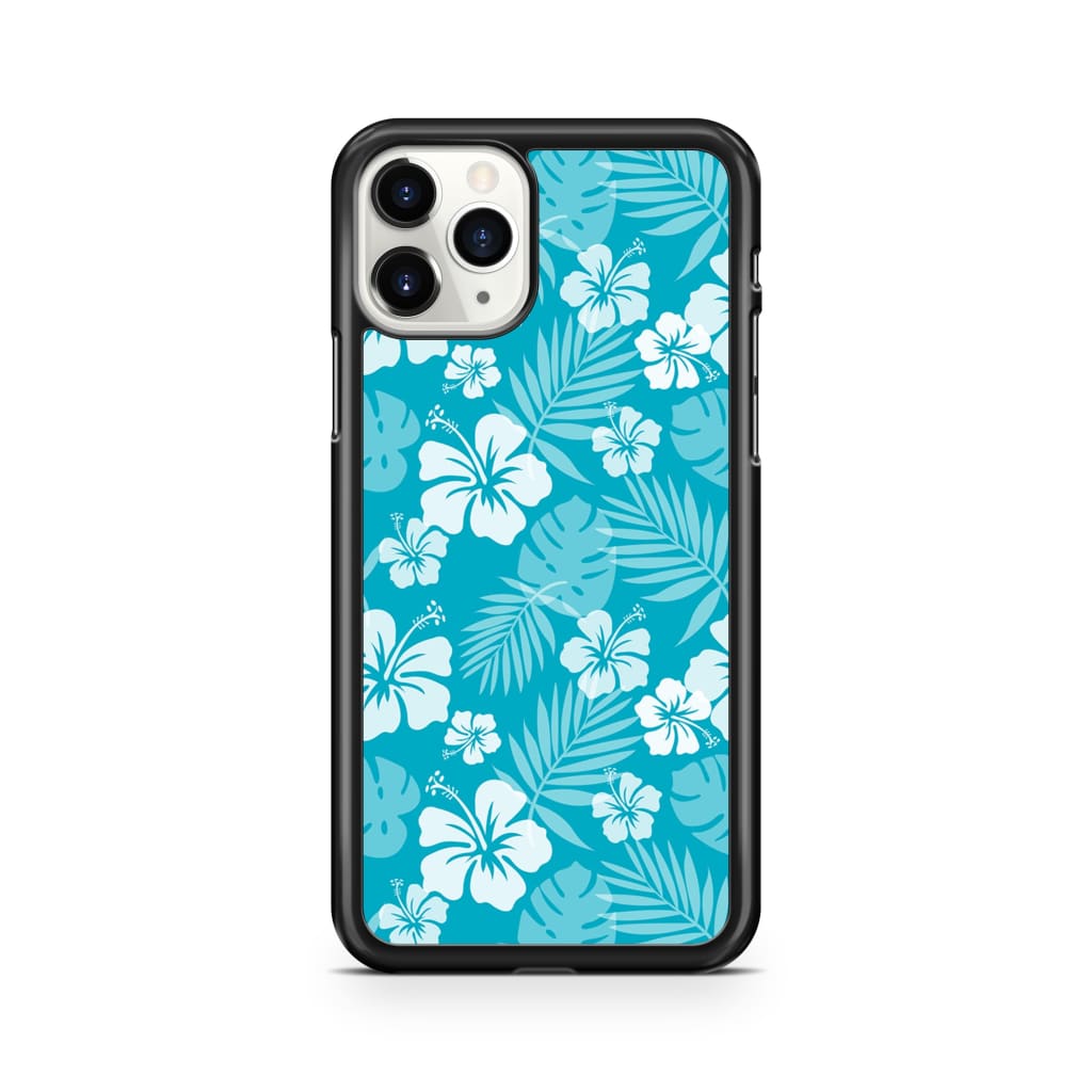 Ocean Blue Hibiscus Phone Case - iPhone 11 Pro - Phone Case