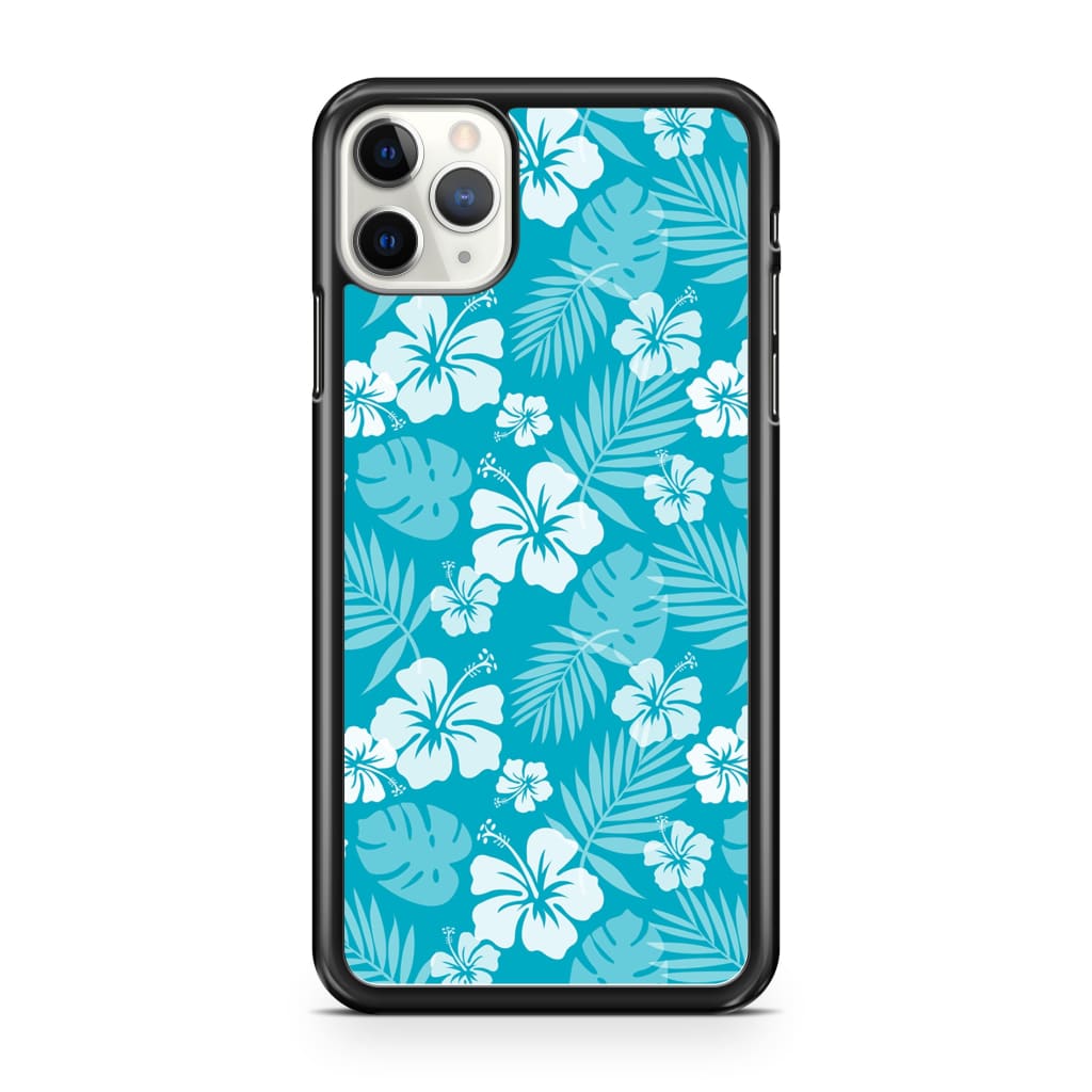 Ocean Blue Hibiscus Phone Case - iPhone 11 Pro Max - Phone 