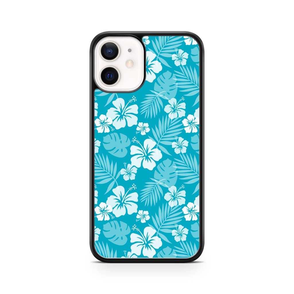 Ocean Blue Hibiscus Phone Case - iPhone 12 Mini - Phone Case