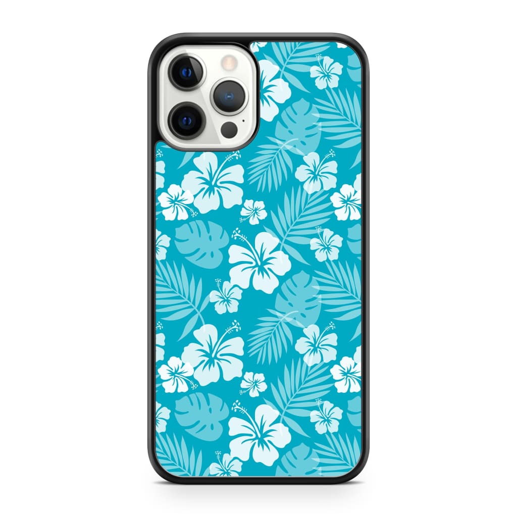 Ocean Blue Hibiscus Phone Case - iPhone 12 Pro Max - Phone 