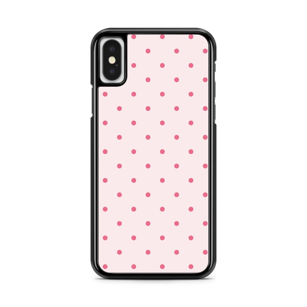 Pink Polka Dots Phone Case - iPhone X/XS - Phone Case