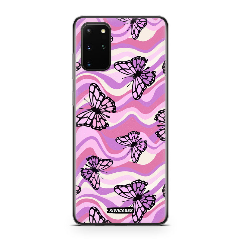 Wavey Purple Butterflies - Galaxy S20 Plus