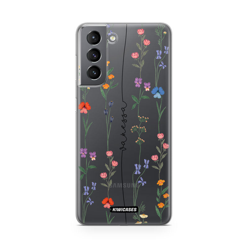 Floral String Black - Galaxy S21 - Custom