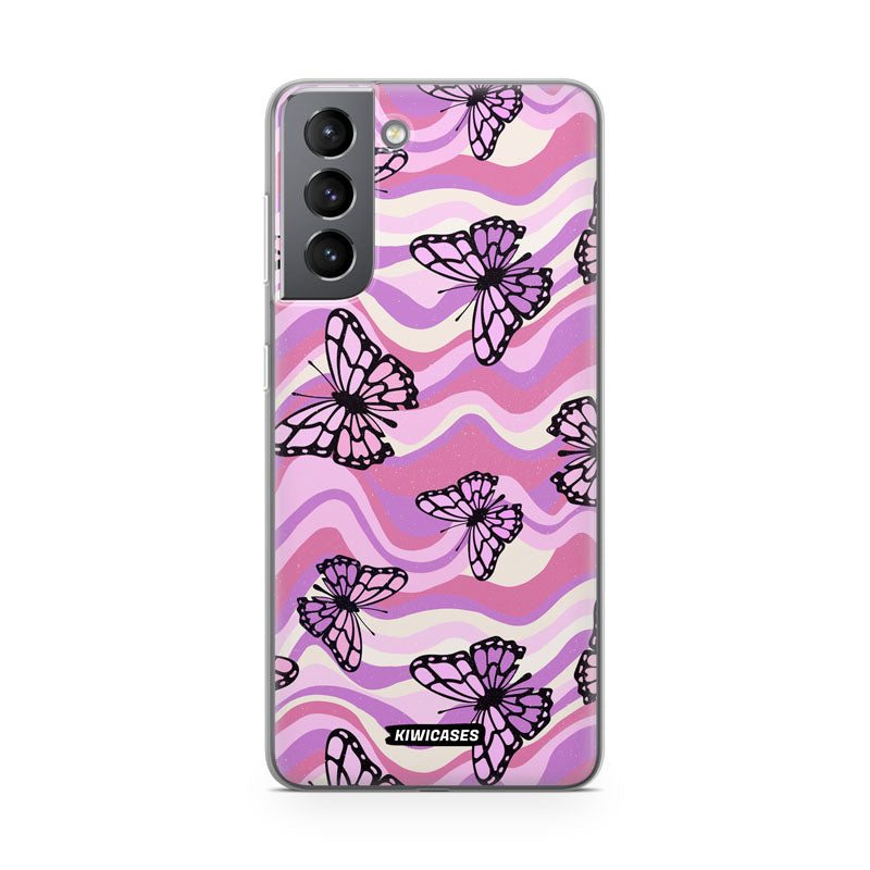 Wavey Purple Butterflies - Galaxy S21