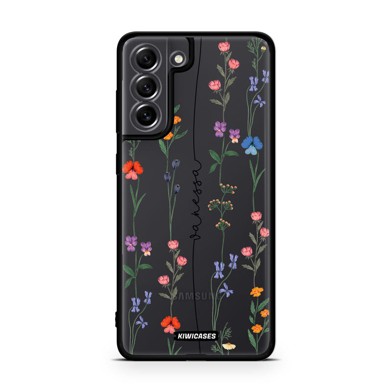 Floral String Black - Galaxy S21 FE - Custom