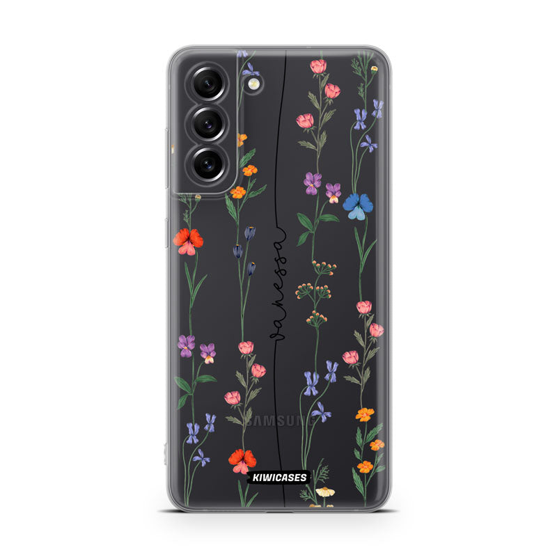 Floral String Black - Galaxy S21 FE - Custom