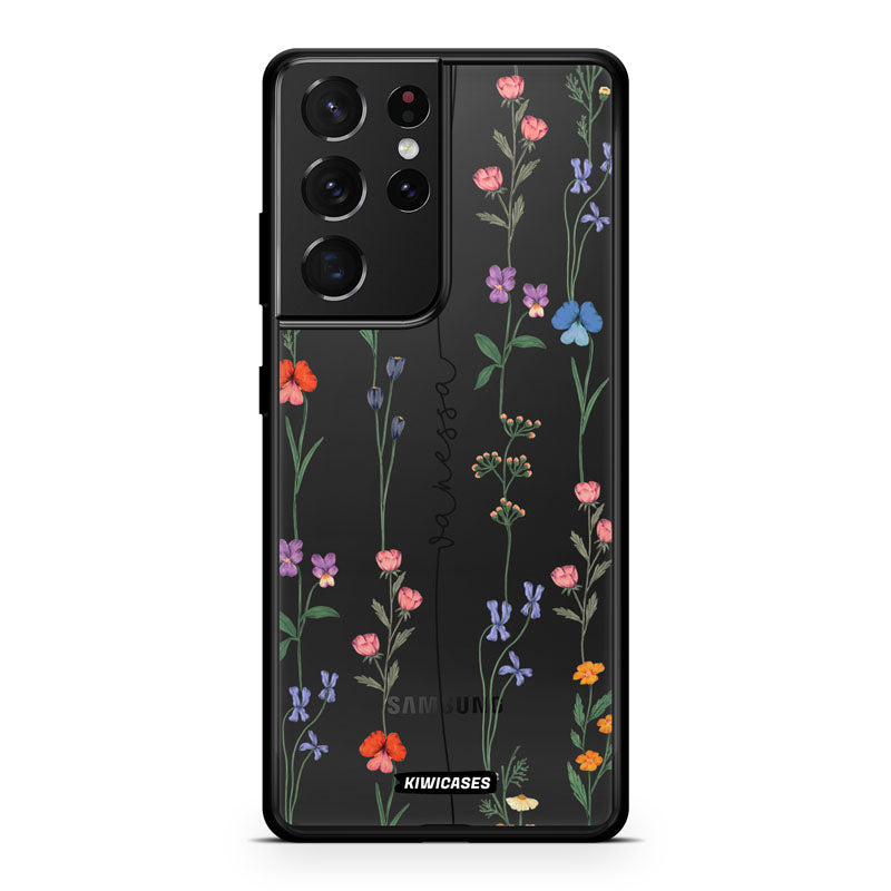 Floral String Black - Galaxy S21 Ultra - Custom