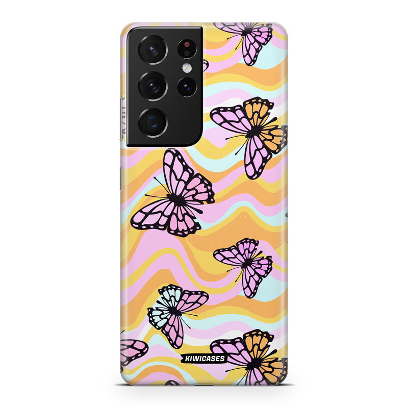Wavey Yellow Butterflies - Galaxy S21 Ultra